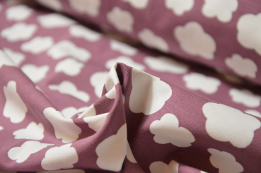 Jersey "Clouds" mini wolken aubergine